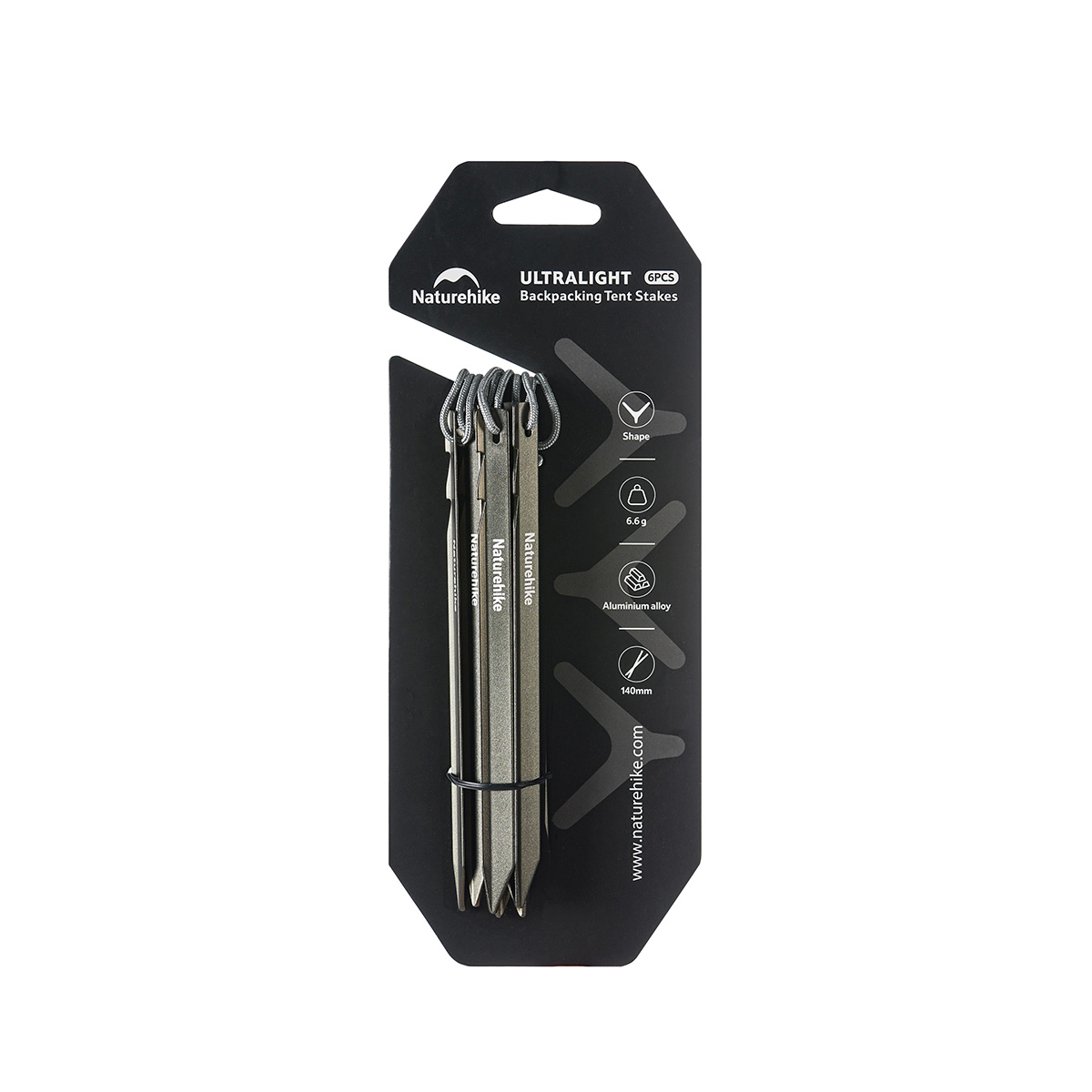 Naturehike ultralehké stanové kolíky 14 cm (Y profil) – 6,6 g/ks